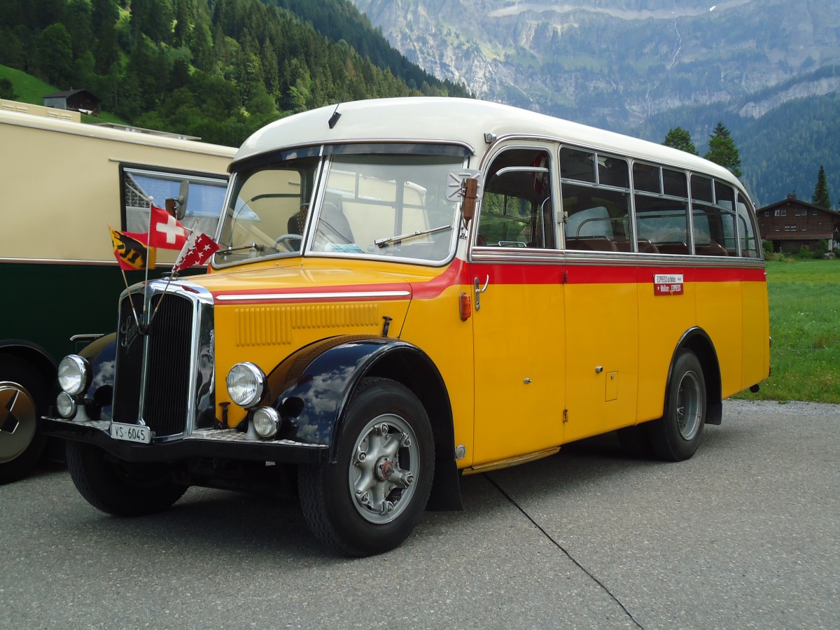 (146'402) - Suter, Savi�se - VS 6045 - Saurer/Lauber (ex Humbert-Droz, Ligni�res; ex P 21'016; ex Pache+Helfer, Colombier) am 17. August 2013 in Lenk, Metschbahnen