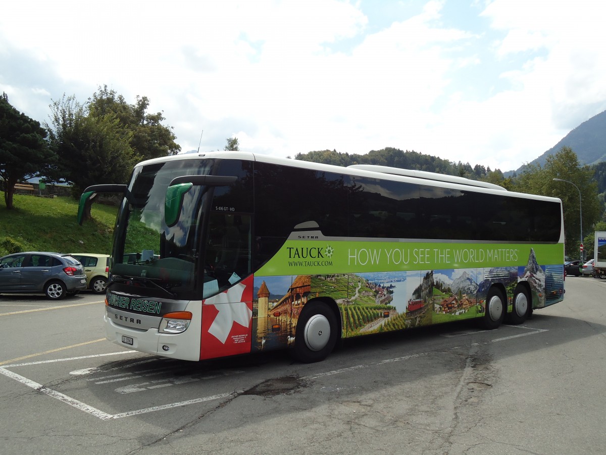 (146'522) - Bucher, Luzern - LU 15'563 - Setra am 26. August 2013 in Gruy�res, Gruy�res Ville