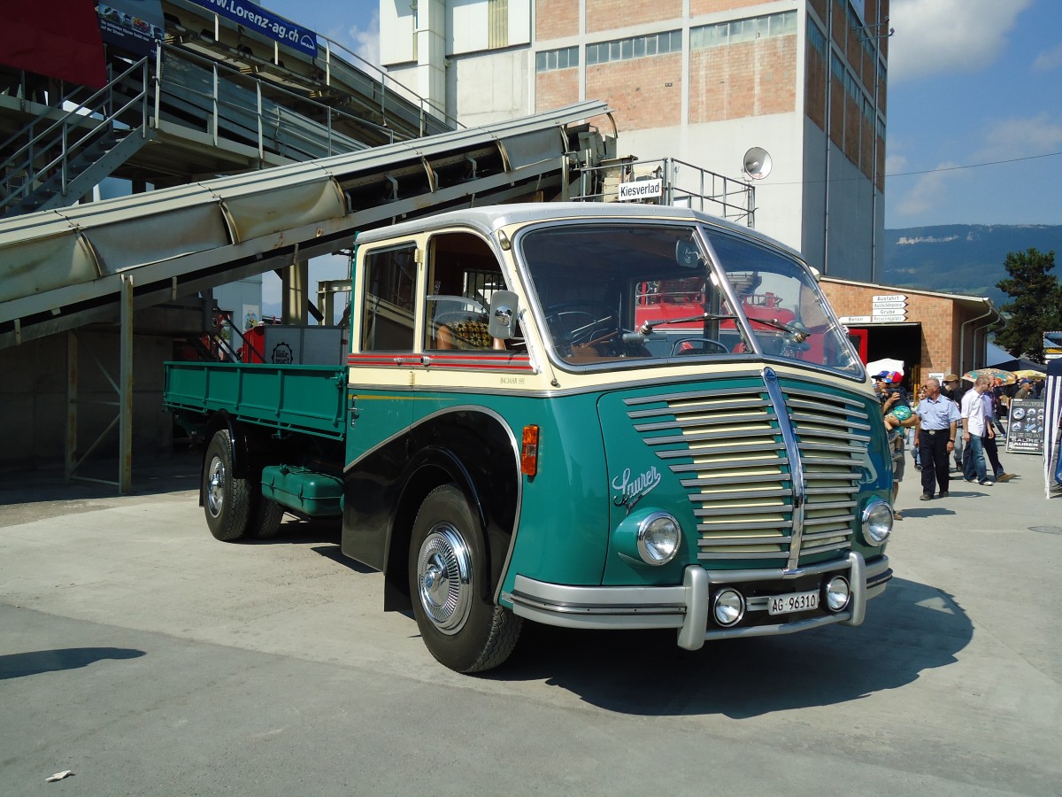 (146'704) - Bachmann, K�lliken - AG 96'310 - Saurer/R&J (ex BSF Hochdorf; ex Wenger, Interlaken) am 31. August 2013 in Niederbipp, Saurertreffen