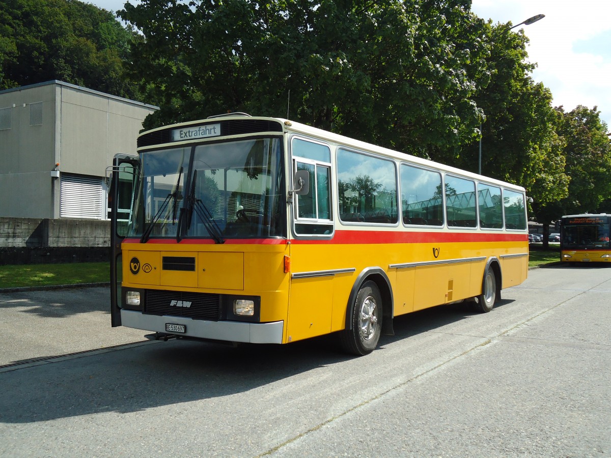 (146'944) - Wegm�ller, Bern - Nr. 12/BE 530'697 - FBW/T�scher (ex Grob, Glattfelden; ex FBW-Club, M�nnedorf; ex Merkli&Solioz, Wetzikon; ex Stutz, Oberlunkhofen Nr. 12) am 1. September 2013 in Burgdorf, AMP
