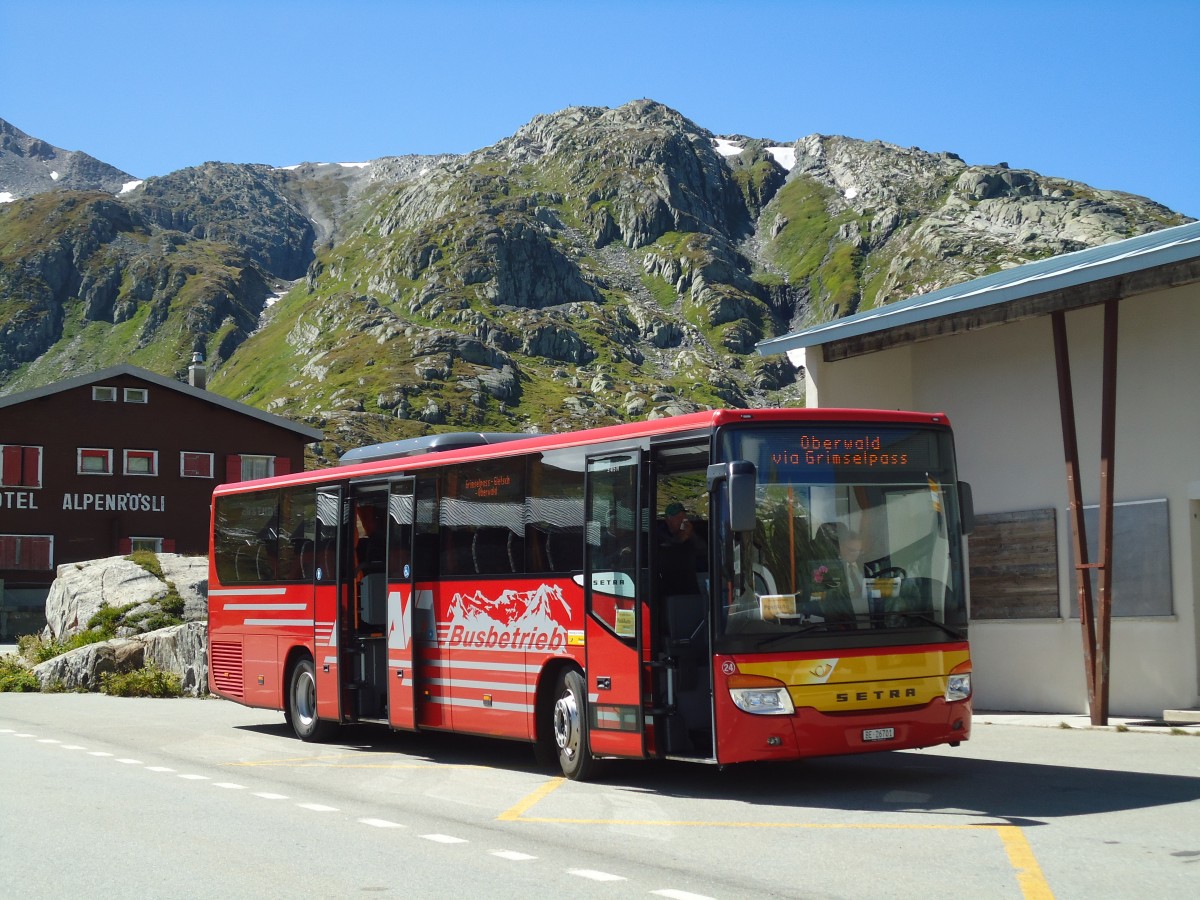 (147'012) - AFA Adelboden - Nr. 24/BE 26'701 - Setra am 2. September 2013 in Grimsel, Passh�he (Einsatz AVG M.)
