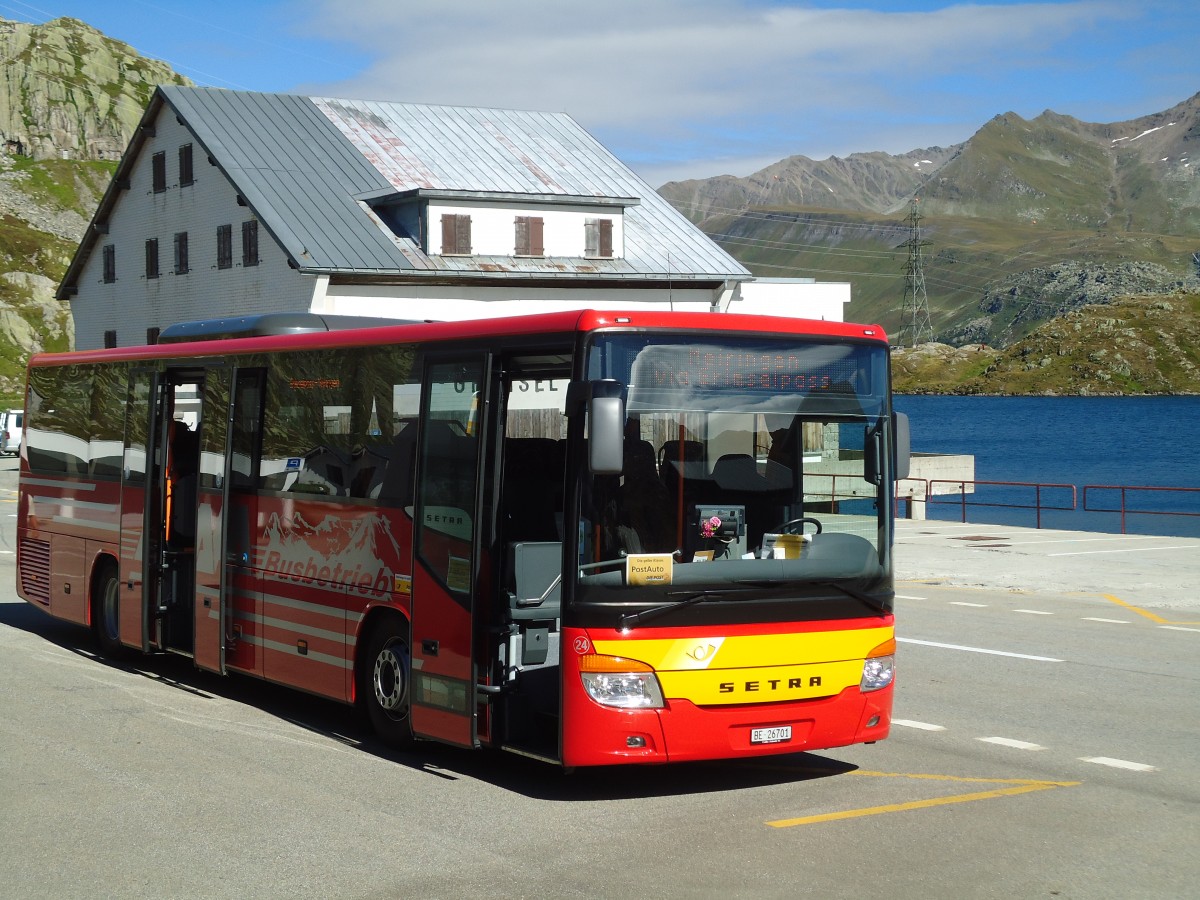(147'038) - AFA Adelboden - Nr. 24/BE 26'701 - Setra am 2. September 2013 in Grimsel, Passh�he (Einsatz AVG M.)