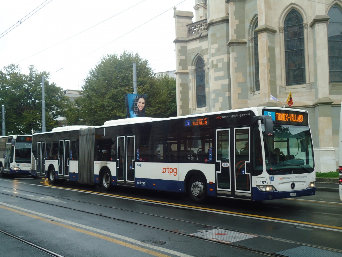 (147'198) - TPG Gen�ve - Nr. 157/GE 960'541 - Mercedes am 16. September 2013 beim Bahnhof Gen�ve