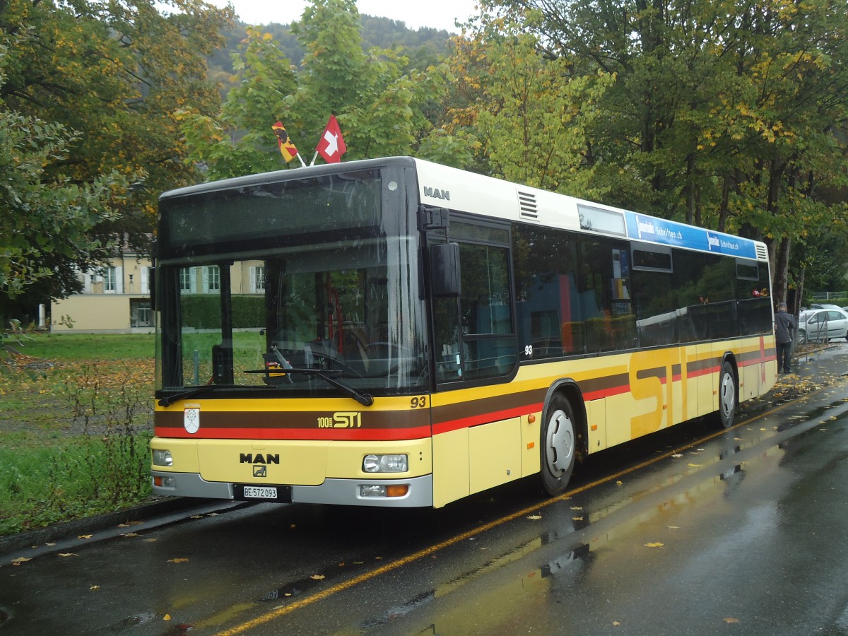 (147'491) - STI Thun - Nr. 93/BE 572'093 - MAN am 10. Oktober 2013 bei der Schiffl�ndte Thun