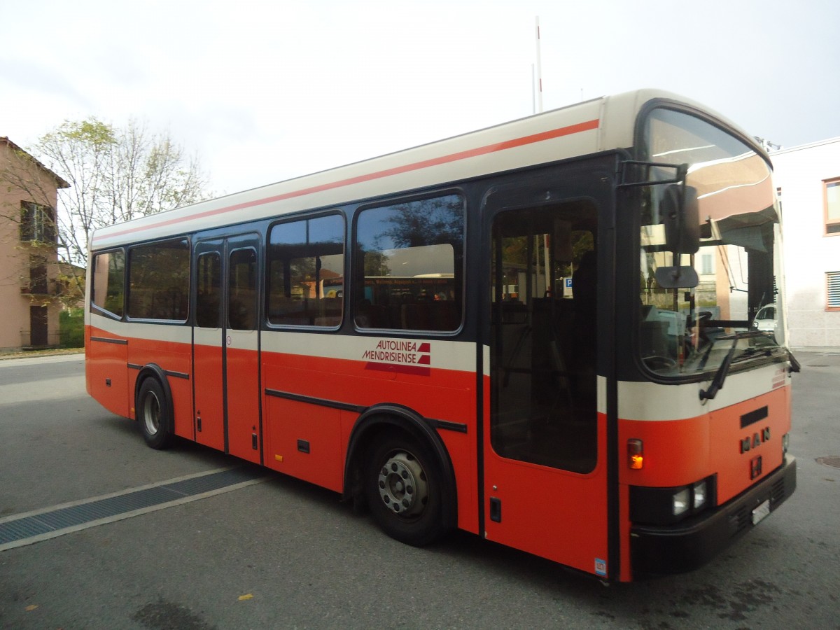 (147'815) - AMSA Chiasso - Nr. 9/TI 219'609 - MAN/Lauber (ex Berger, R�thenbach) am 6. November 2013 in Balerna, Rimessa