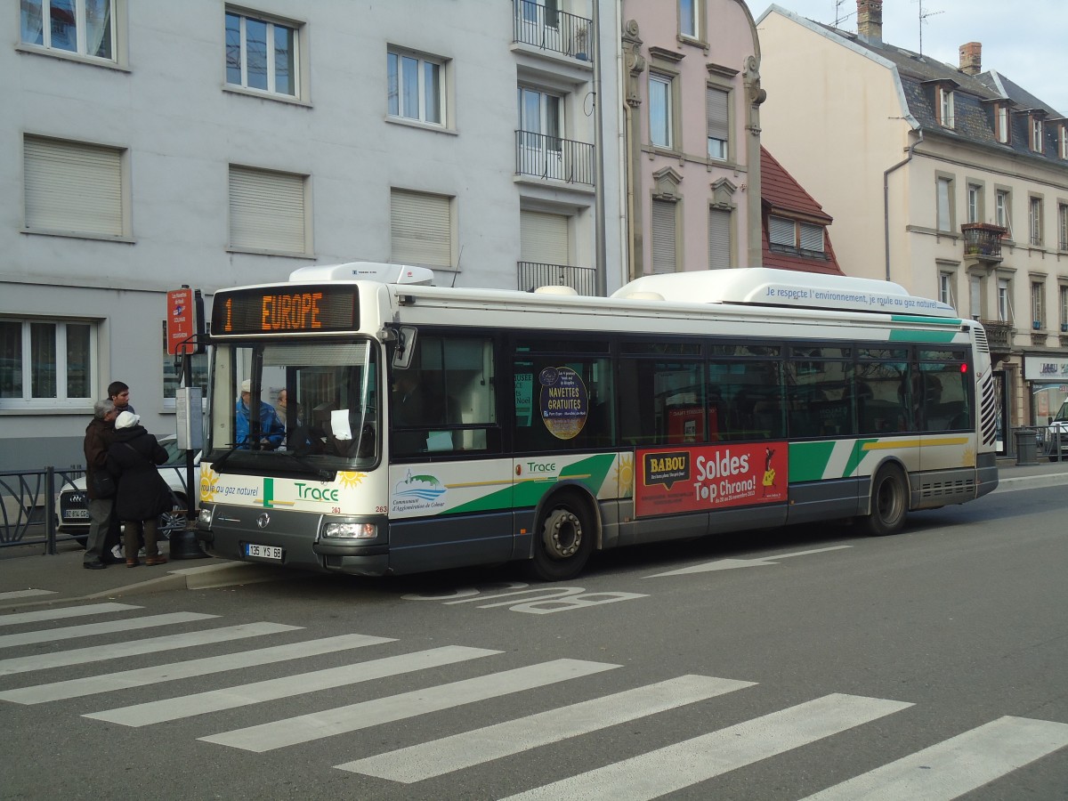 (148'205) - TRACE Colmar - Nr. 263/135 YS 68 - Irisbus (ex Nr. 163) am 7. Dezember 2013 in Colmar, Th��tre