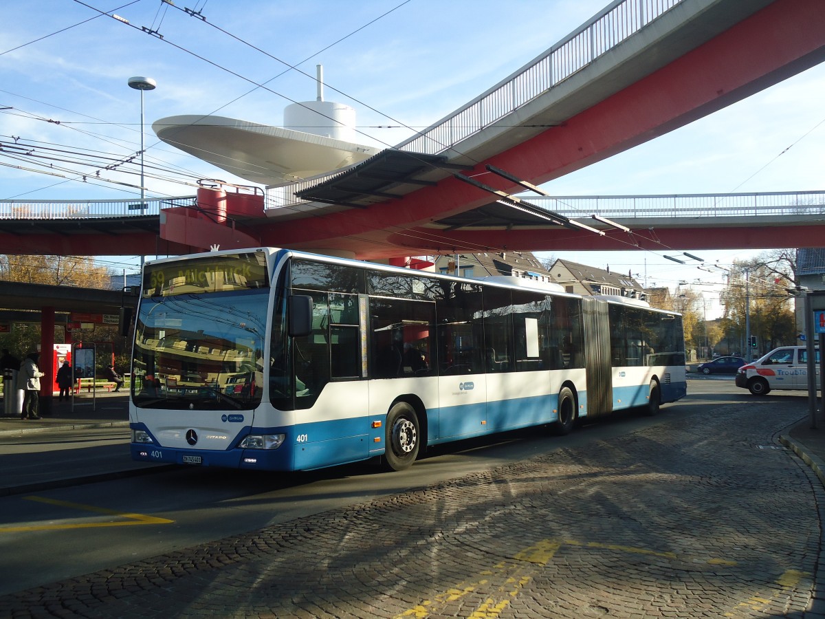 (148'265) - VBZ Z�rich - Nr. 401/ZH 745'401 - Mercedes am 9. Dezember 2013 in Z�rich, Bucheggplatz
