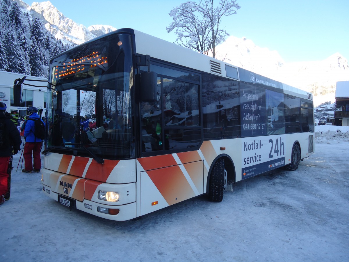 (148'512) - EAB Engelberg - Nr. 4/OW 10'265 - MAN/G�ppel (ex AAGU Altdorf Nr. 55; ex Schultz, D-Herxheim) am 27. Dezember 2013 in Engelberg, Titlisbahnen