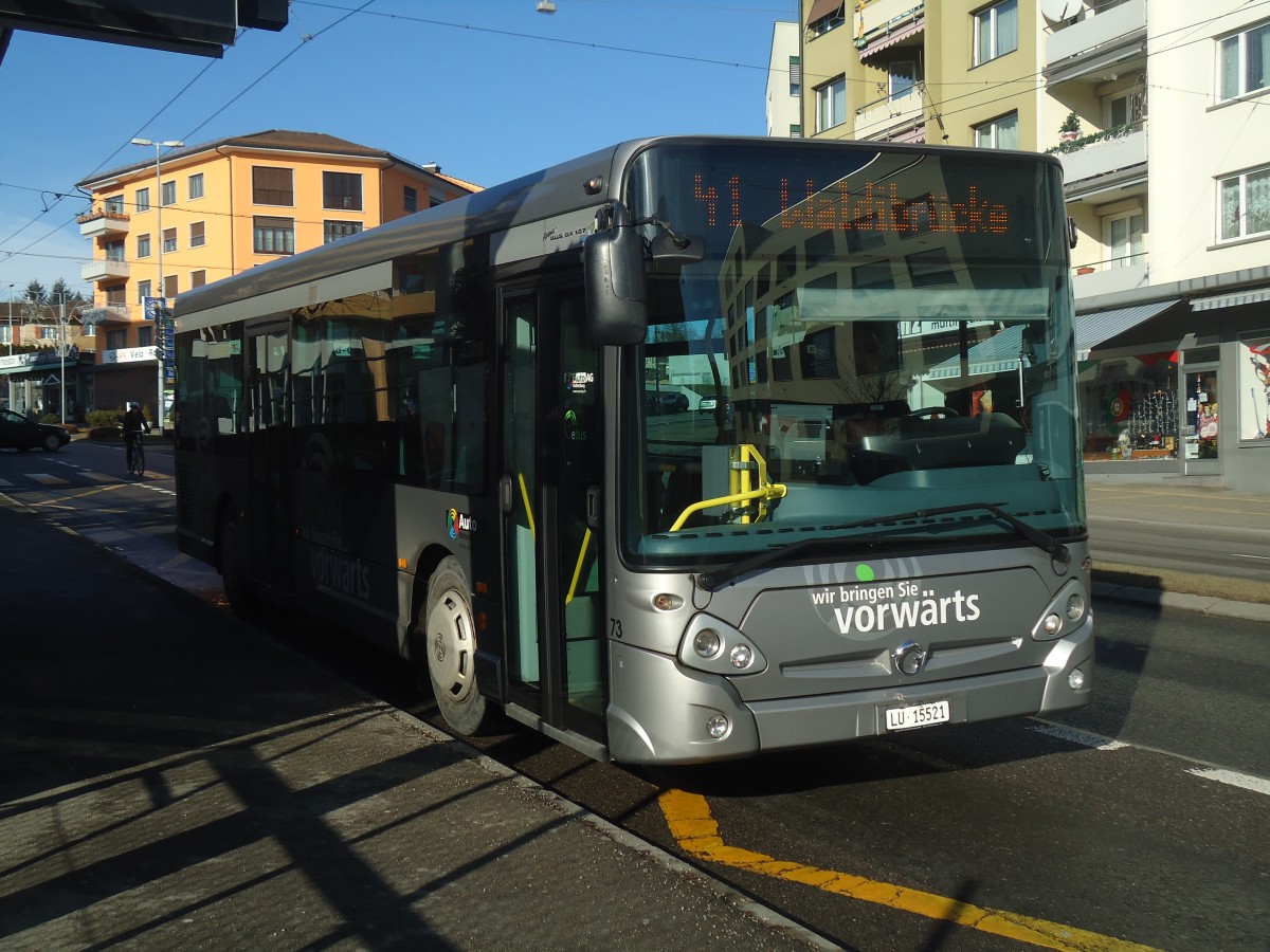 (148'540) - AAGR Rothenburg - Nr. 73/LU 15'521 - Irisbus am 27. Dezember 2013 in Emmenbr�cke, Sprengi