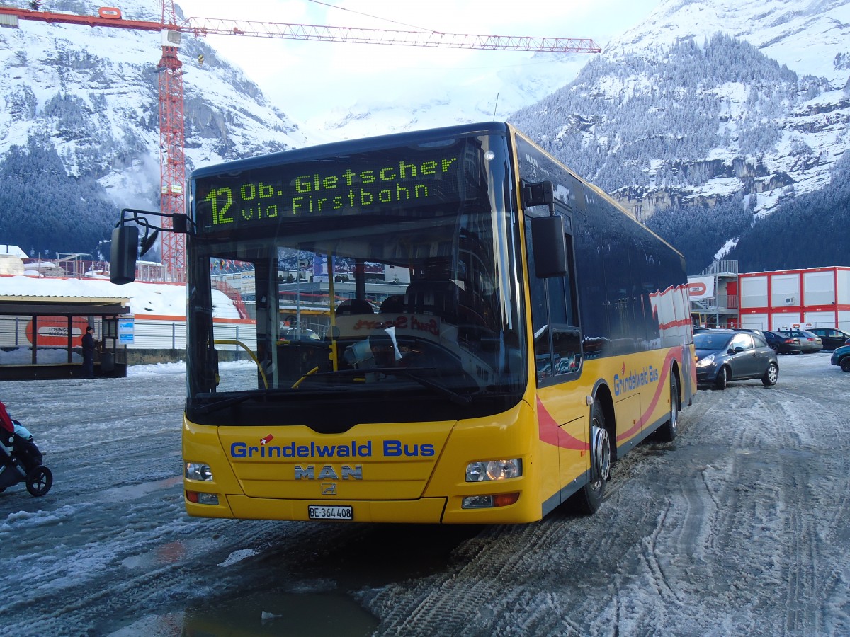 (148'621) - AVG Grindelwald - Nr. 24/BE 364'408 - MAN/G�ppel am 5. Januar 2014 beim Bahnhof Grindelwald