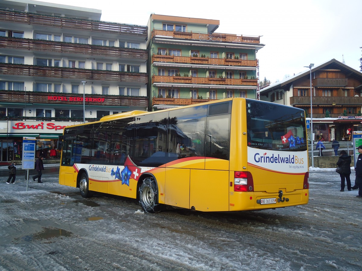 (148'626) - AVG Grindelwald - Nr. 19/BE 363'305 - MAN/G�ppel am 5. Januar 2014 beim Bahnhof Grindelwald