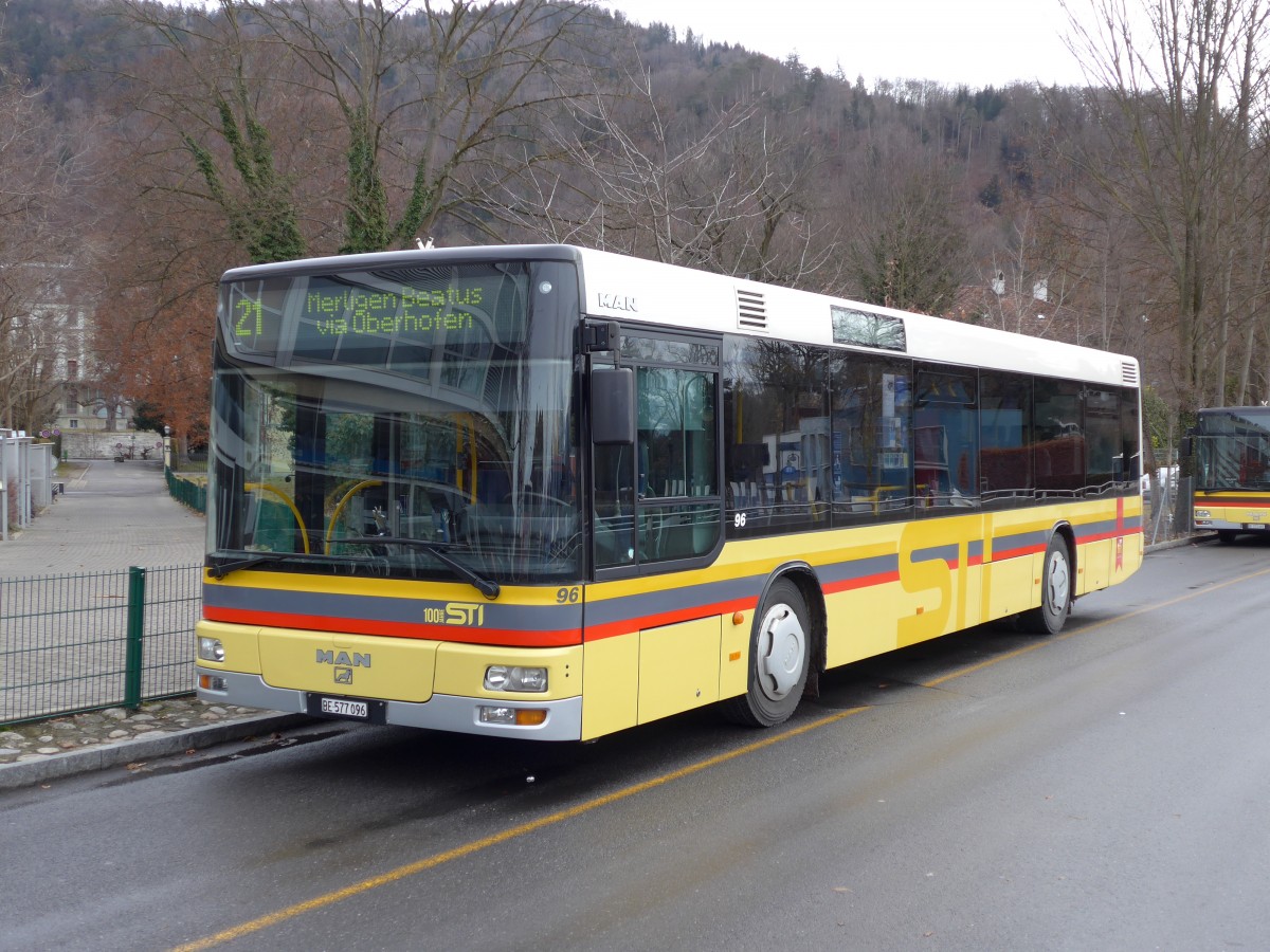 (148'662) - STI Thun - Nr. 96/BE 577'096 - MAN am 26. Januar 2014 bei der Schiffl�ndte Thun