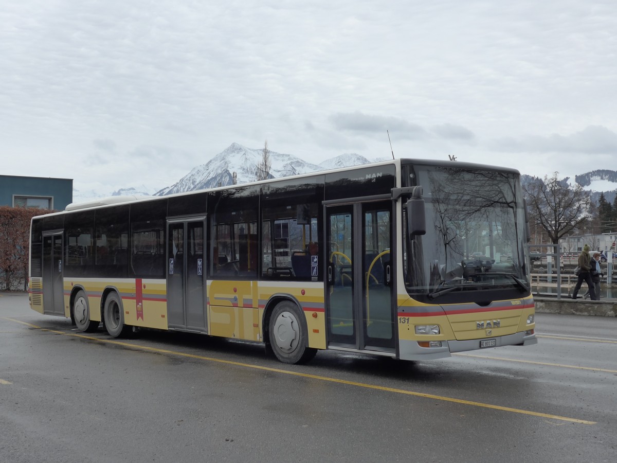 (148'665) - STI Thun - Nr. 131/BE 801'131 - MAN am 26. Januar 2014 bei der Schiffl�ndte Thun