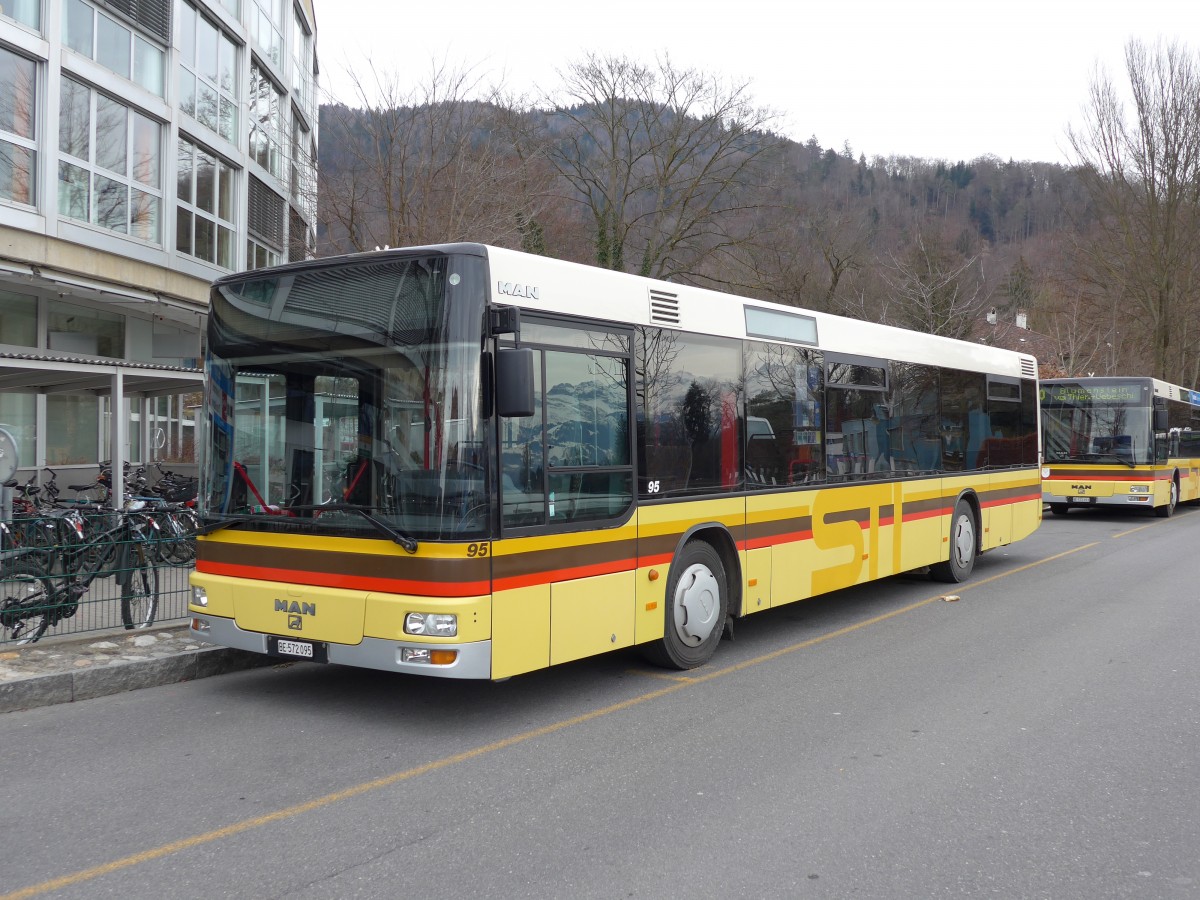 (148'685) - STI Thun - Nr. 95/BE 572'095 - MAN am 29. Januar 2014 bei der Schiffl�ndte Thun