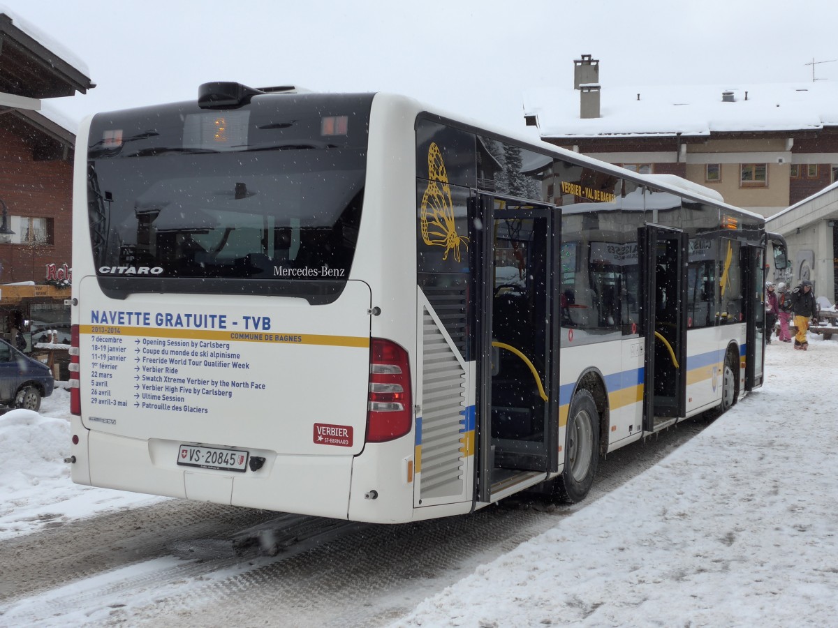 (148'707) - TMR Martigny - Nr. 102/VS 20'845 - Mercedes am 2. Februar 2014 in Verbier, M�dran