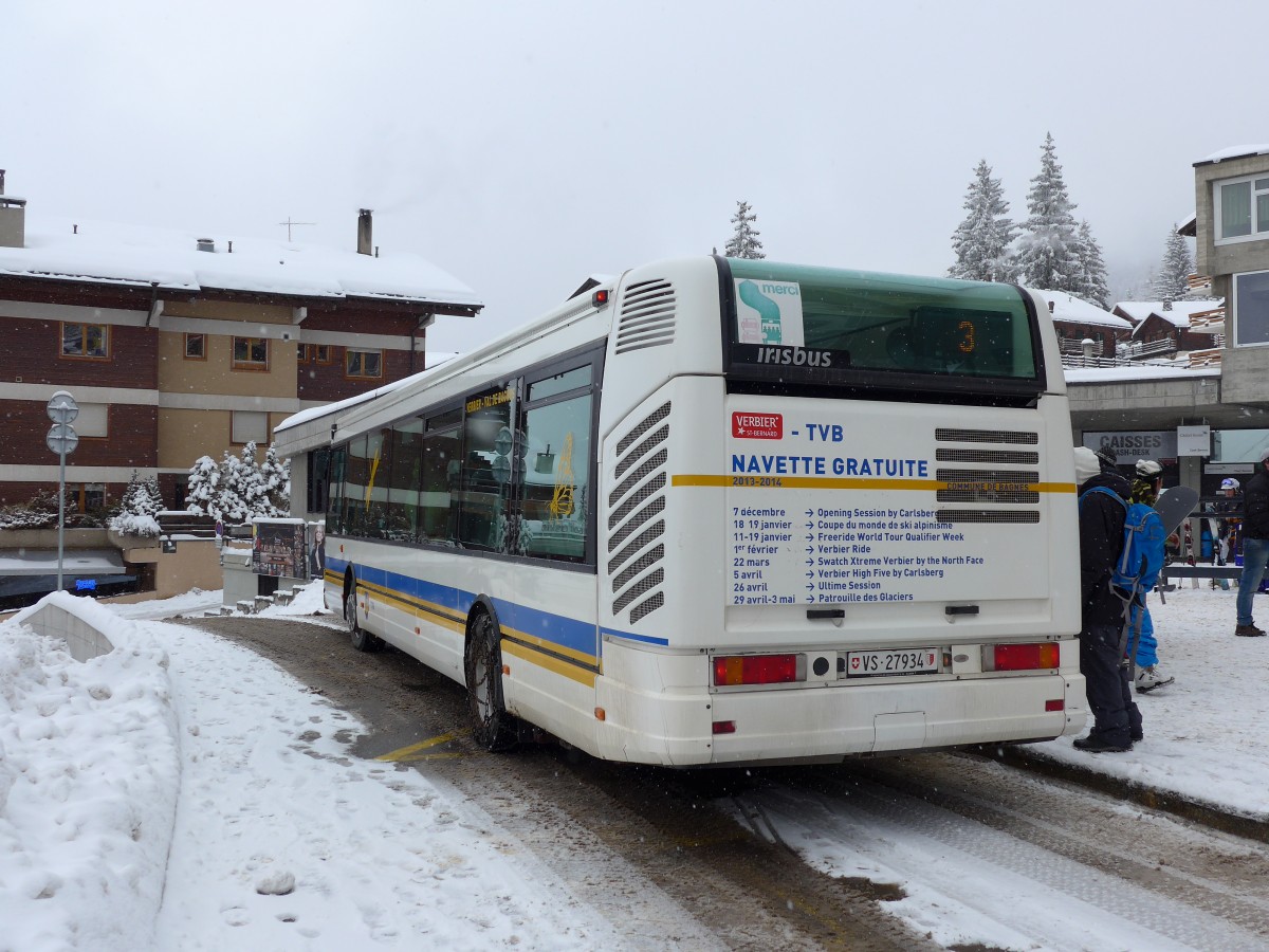 (148'713) - TMR Martigny - Nr. 108/VS 27'934 - Irisbus am 2. Februar 2014 in Verbier, M�dran