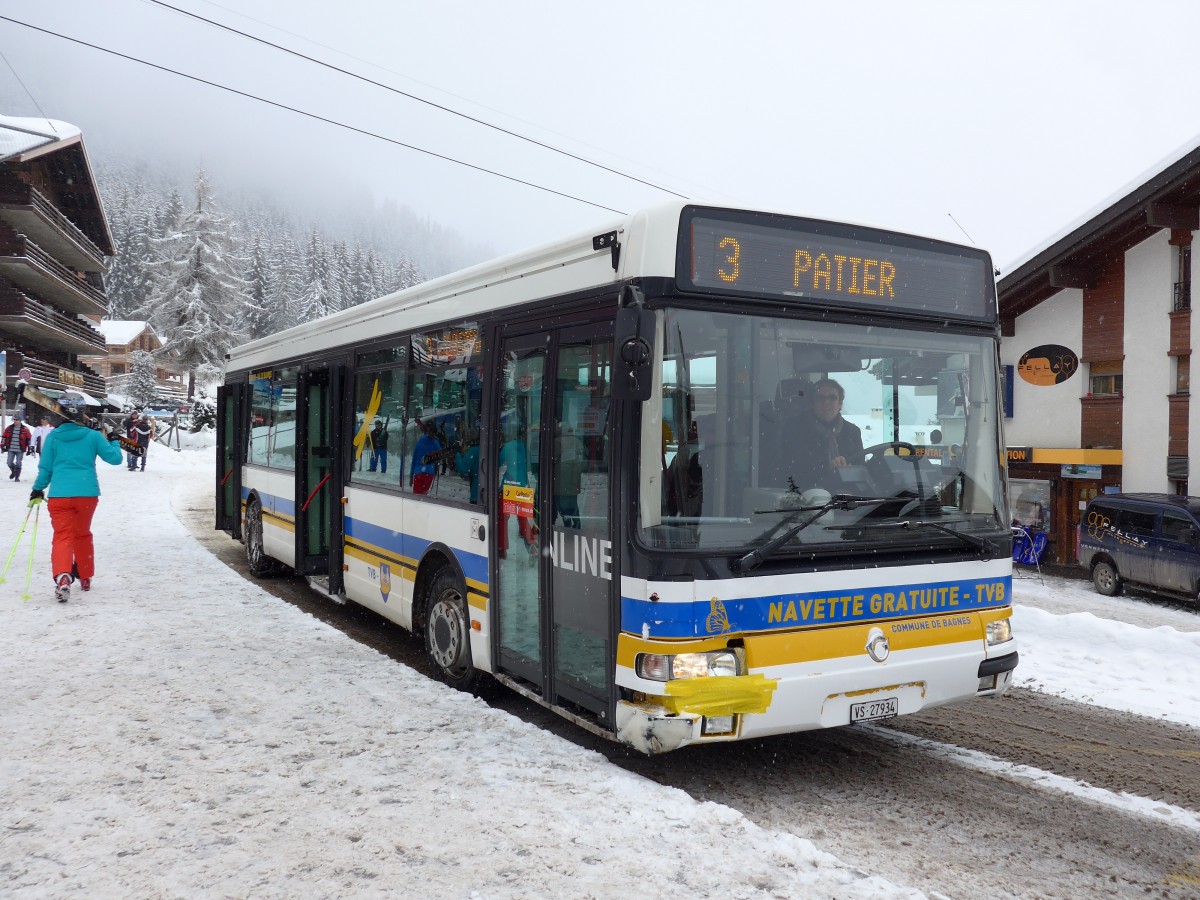 (148'714) - TMR Martigny - Nr. 108/VS 27'934 - Irisbus am 2. Februar 2014 in Verbier, M�dran