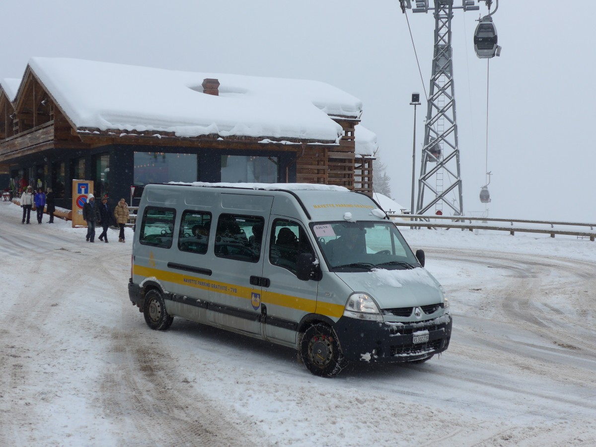 (148'722) - TVB Verbier - VS 302'239 - Renault am 2. Februar 2014 in Verbier, M�dran