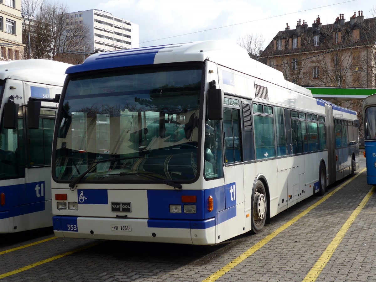 (148'755) - TL Lausanne - Nr. 553/VD 1651 - Van Hool am 2. Februar 2014 in Lausanne, D�p�t Borde