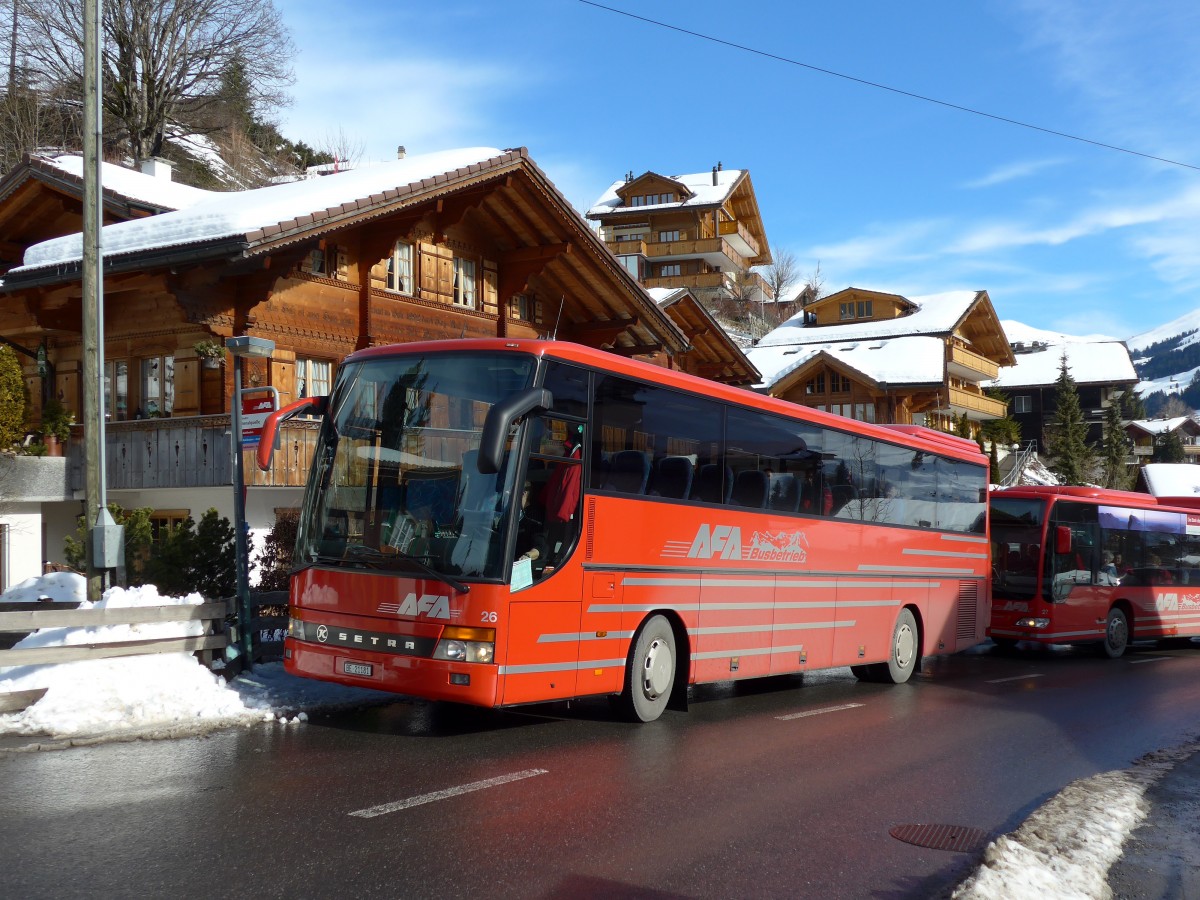 (148'838) - AFA Adelboden - Nr. 26/BE 21'181 - Setra (ex Nr. 16; ex Fr�hlich, D-Ludwigshafen/Rhein) am 15. Februar 2014 in Adelboden, Mineralquelle