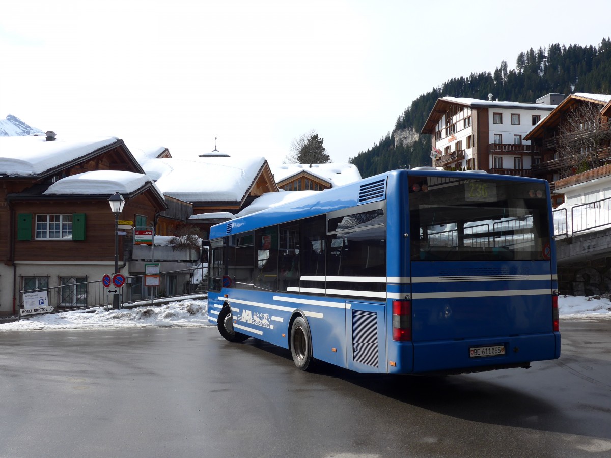 (148'858) - AFA Adelboden - Nr. 55/BE 611'055 - MAN/G�ppel am 15. Februar 2014 beim Autobahnhof Adelboden
