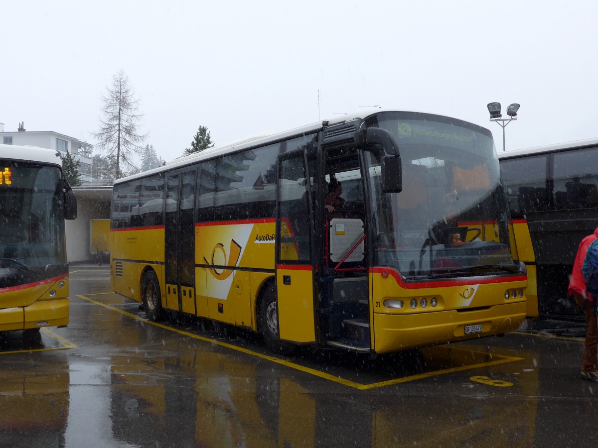 (149'053) - Fontana, Ilanz - Nr. 21/GR 105'479 - Neoplan (ex Spescha, Andiast) am 1. M�rz 2014 beim Bahnhof Ilanz