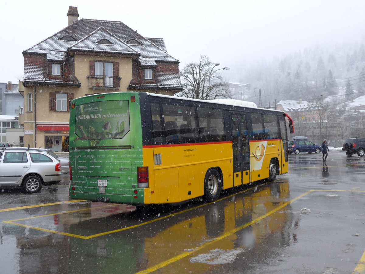 (149'058) - Fontana, Ilanz - Nr. 1/GR 74'221 - Volvo am 1. M�rz 2014 beim Bahnhof Ilanz