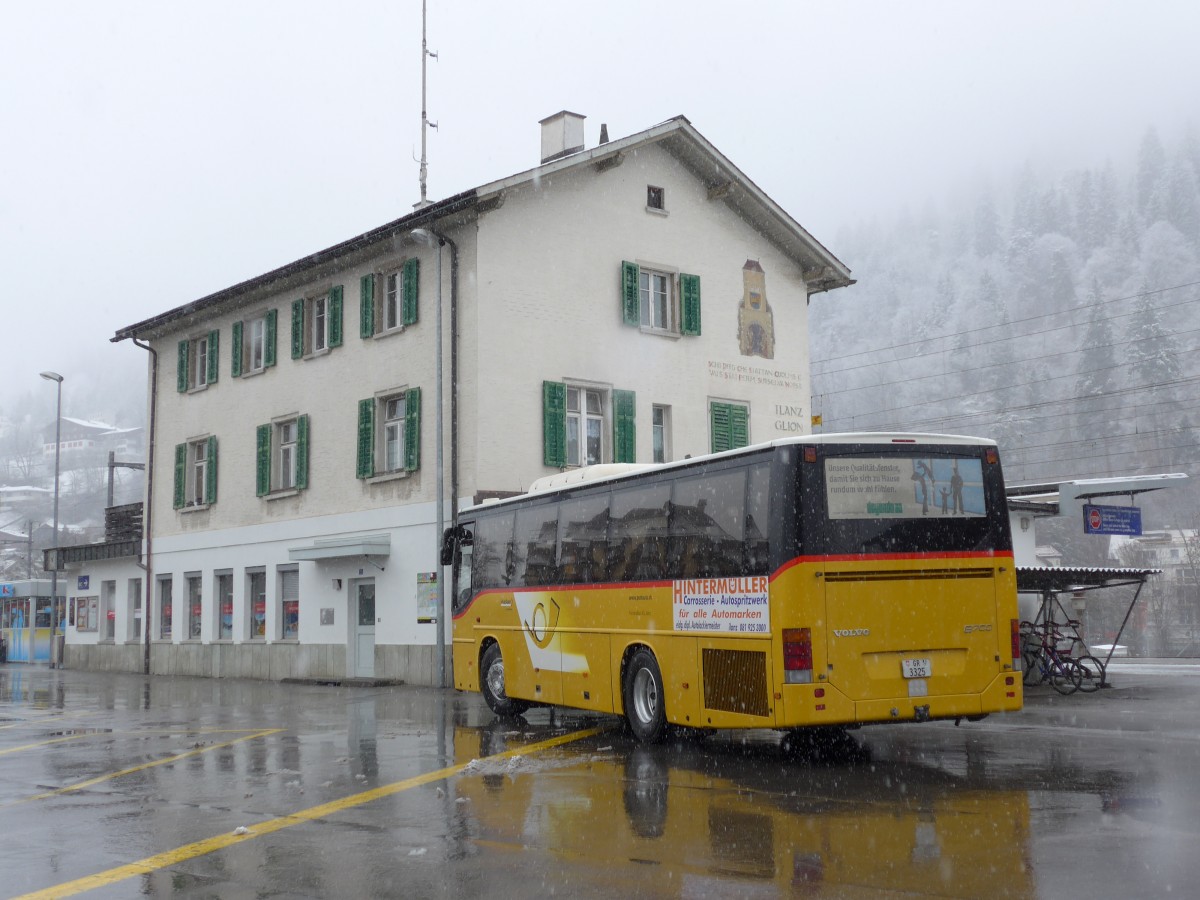 (149'060) - Fontana, Ilanz - Nr. 17/GR 3325 - Volvo (ex Nr. 12) am 1. M�rz 2014 beim Bahnhof Ilanz