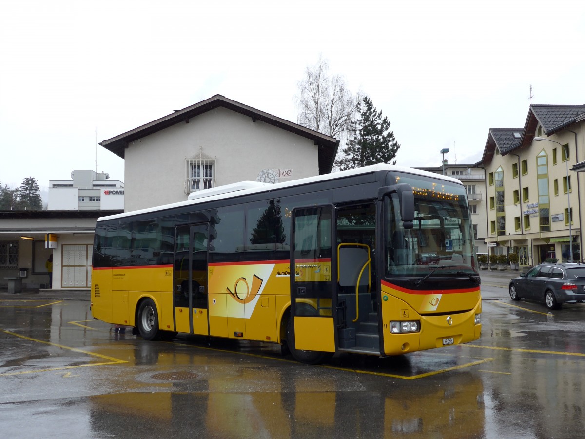 (149'096) - Fontana, Ilanz - Nr. 11/GR 3579 - Irisbus am 1. M�rz 2014 beim Bahnhof Ilanz