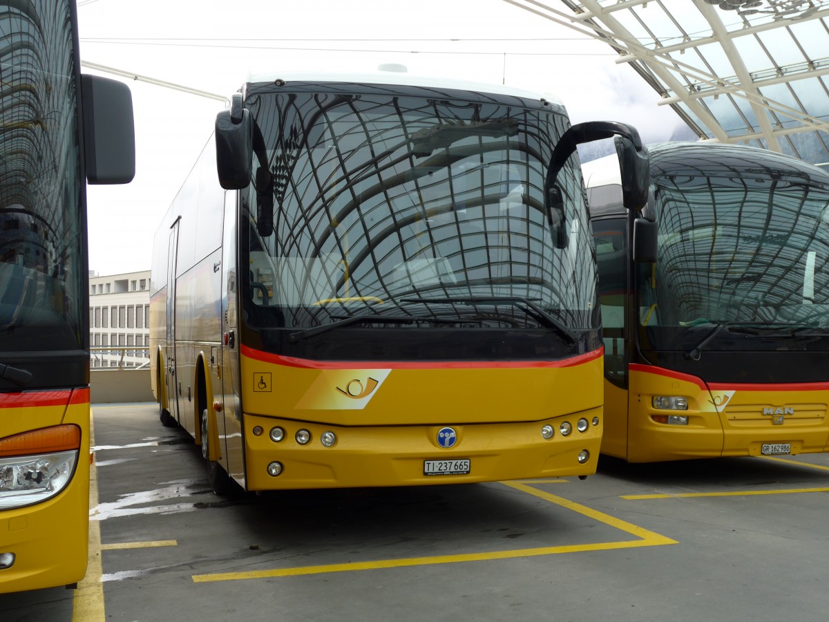 (149'108) - AutoPostale Ticino - TI 237'665 - Temsa am 1. M�rz 2014 in Chur, Postautostation