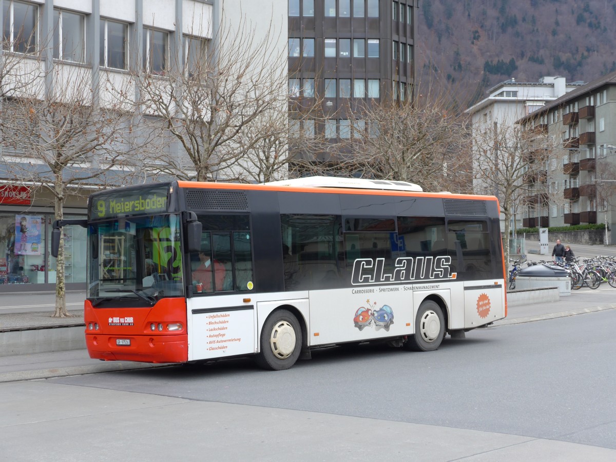 (149'127) - SBC Chur - Nr. 16/GR 97'516 - Neoplan (ex Nr. 120; ex Nr. 99; ex Nr. 112) am 1. M�rz 2014 beim Bahnhof Chur