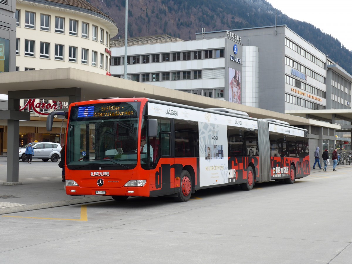 (149'133) - SBC Chur - Nr. 55/GR 155'855 - Mercedes am 1. M�rz 2014 beim Bahnhof Chur