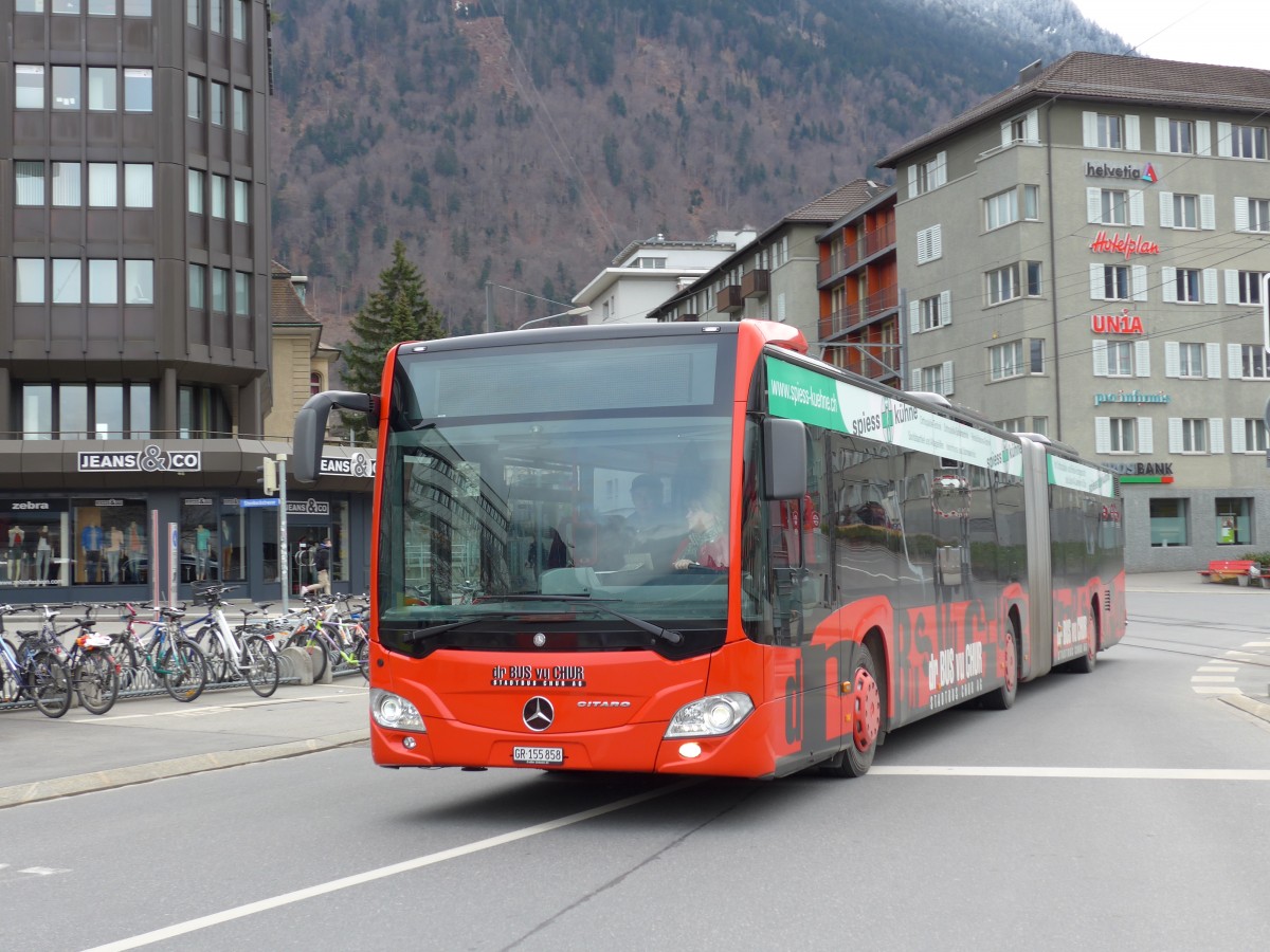 (149'135) - SBC Chur - Nr. 58/GR 155'858 - Mercedes am 1. M�rz 2014 beim Bahnhof Chur