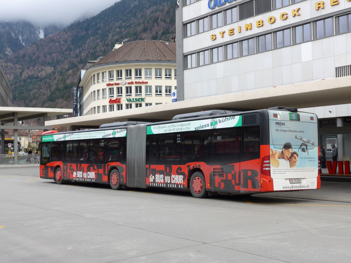(149'137) - SBC Chur - Nr. 58/GR 155'858 - Mercedes am 1. M�rz 2014 beim Bahnhof Chur