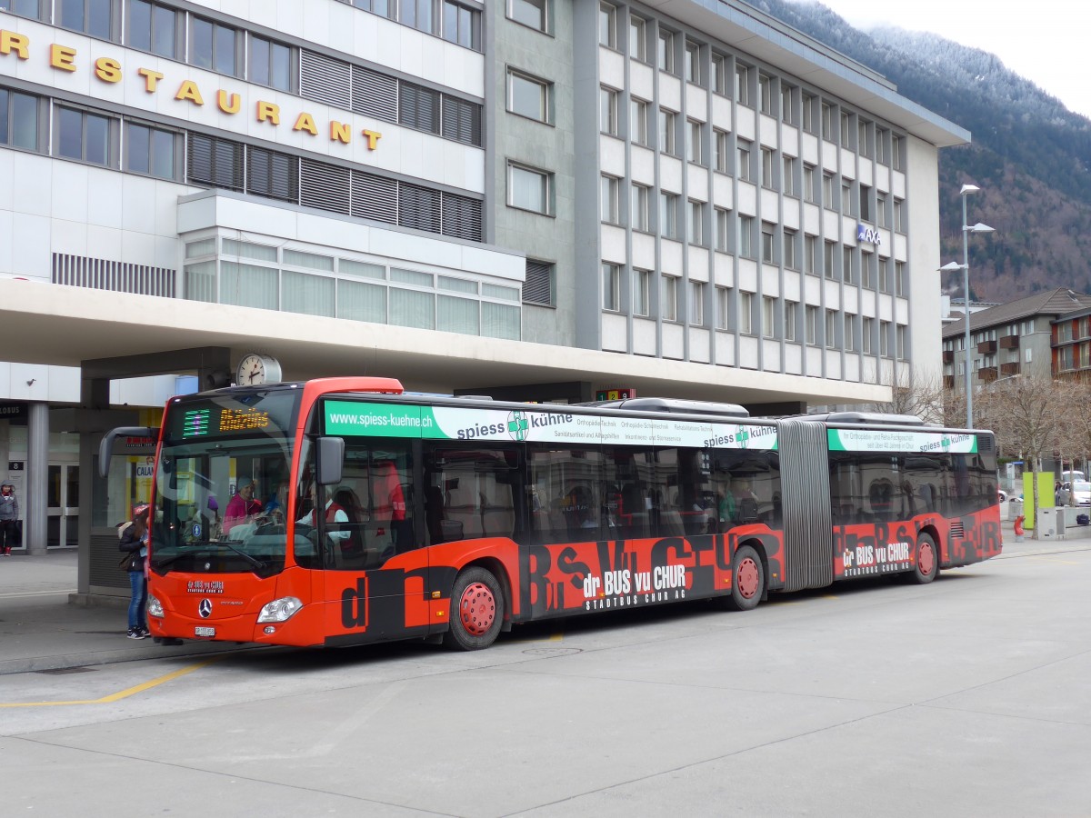 (149'138) - SBC Chur - Nr. 58/GR 155'858 - Mercedes am 1. M�rz 2014 beim Bahnhof Chur