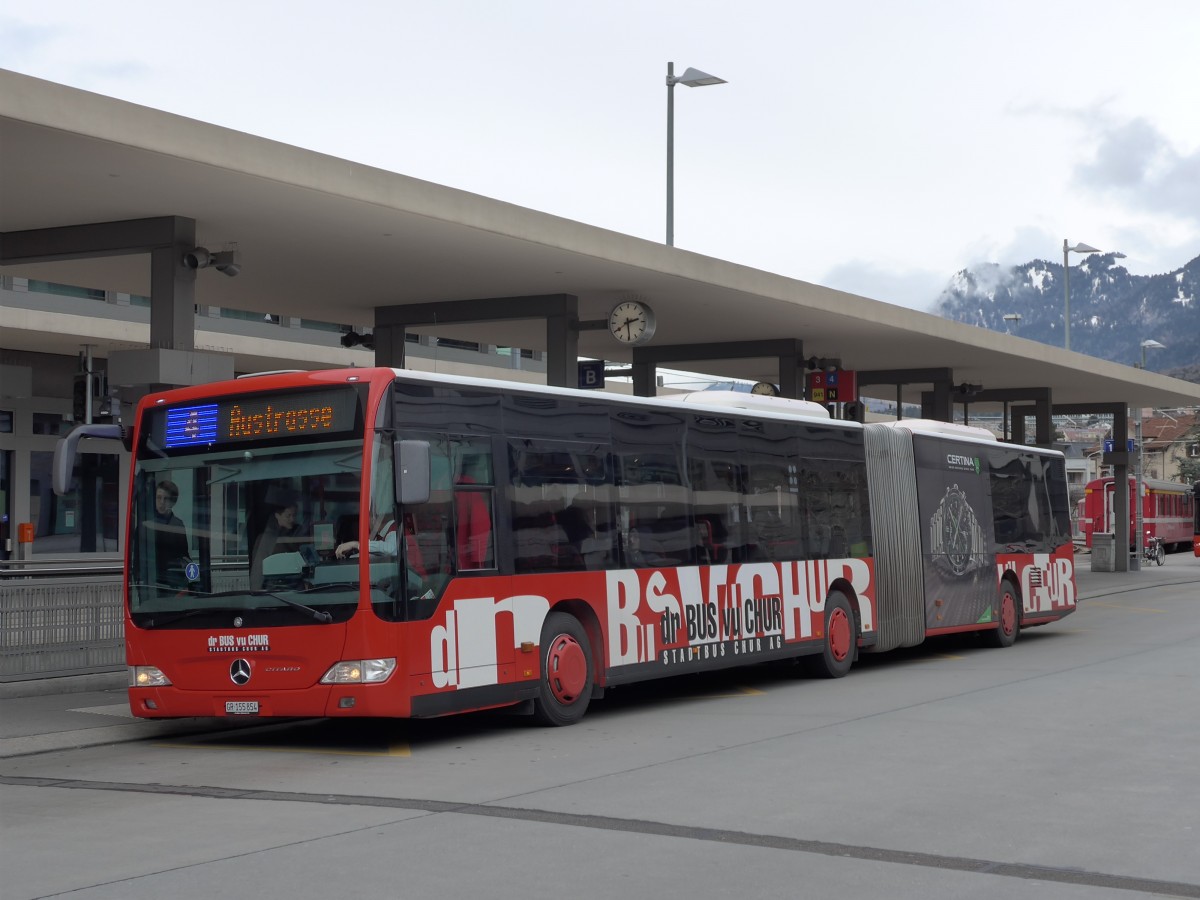 (149'139) - SBC Chur - Nr. 54/GR 155'854 - Mercedes am 1. M�rz 2014 beim Bahnhof Chur