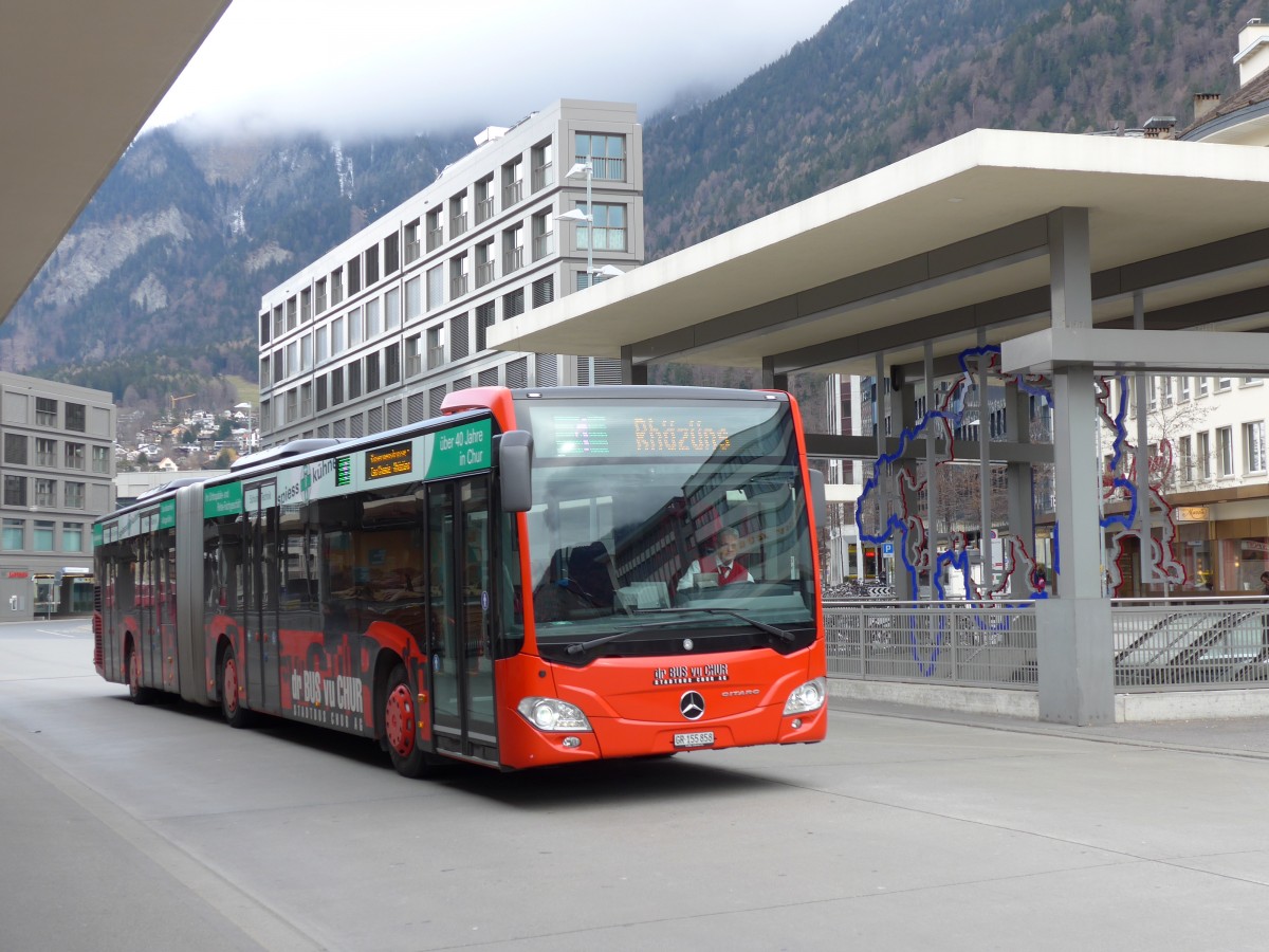 (149'142) - SBC Chur - Nr. 58/GR 155'858 - Mercedes am 1. M�rz 2014 beim Bahnhof Chur