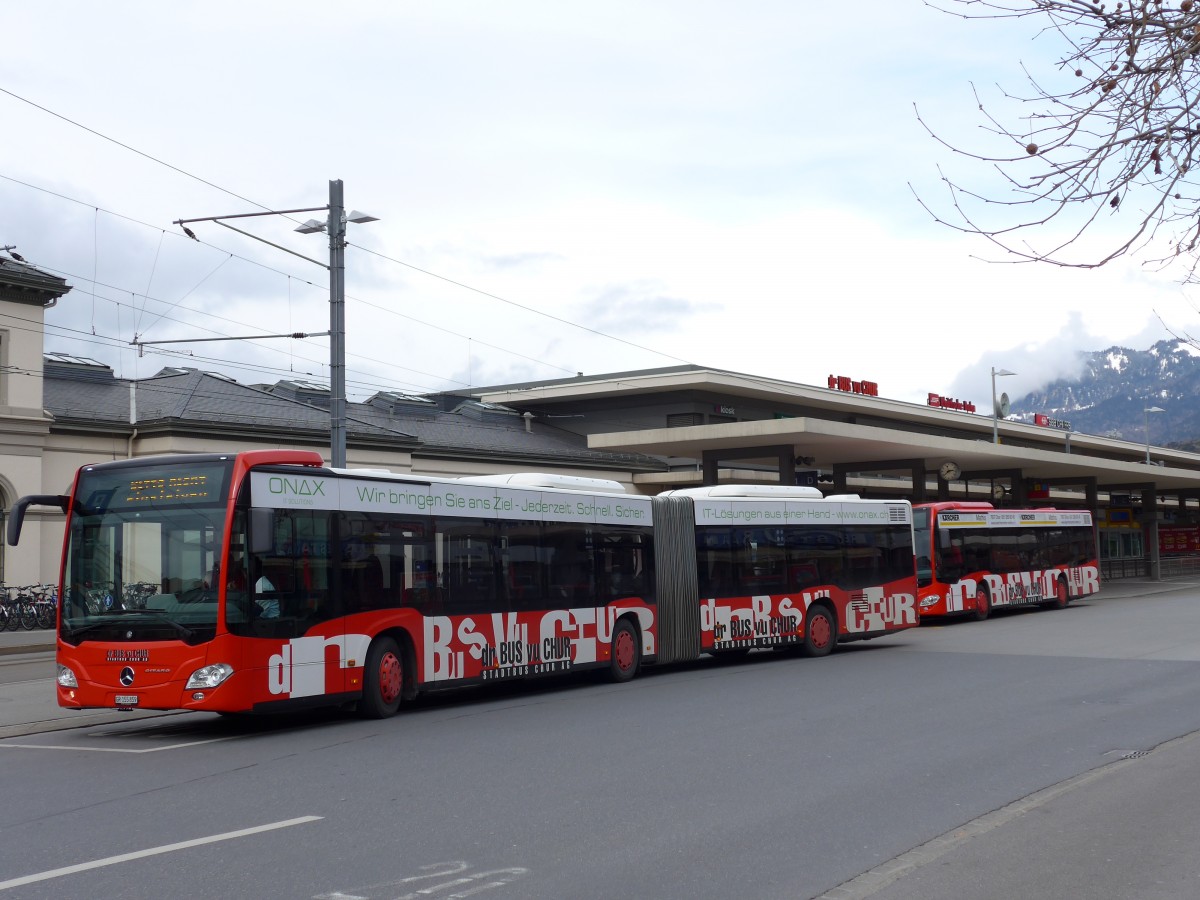 (149'152) - SBC Chur - Nr. 59/GR 155'859 - Mercedes am 1. M�rz 2014 beim Bahnhof Chur