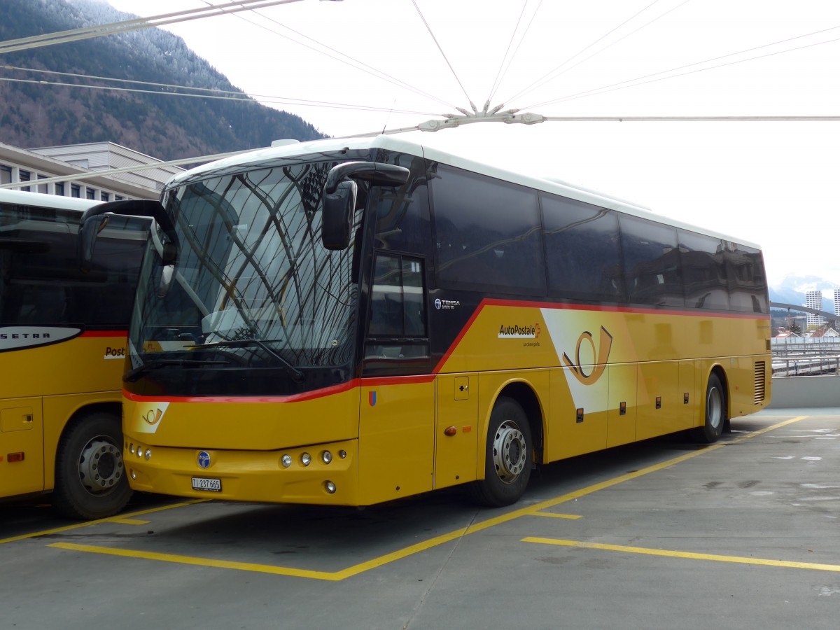 (149'161) - AutoPostale Ticino - TI 237'665 - Temsa am 1. M�rz 2014 in Chur, Postautostation