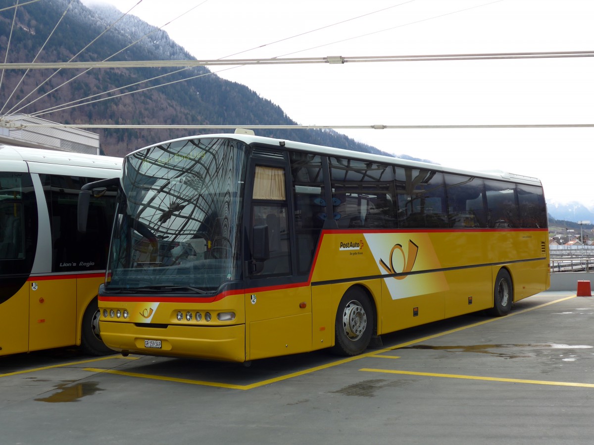(149'163) - PostAuto Graub�nden - GR 159'349 - Neoplan (ex P 25'166) am 1. M�rz 2014 in Chur, Postautostation