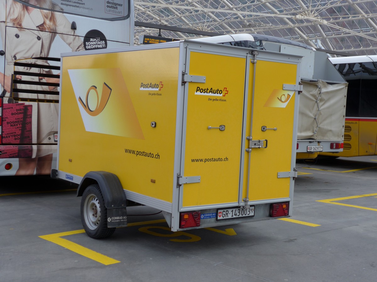 (149'164) - PostAuto Graub�nden - GR 143'003 - Conrad Gep�ckanh�nger am 1. M�rz 2014 in Chur, Postautostation
