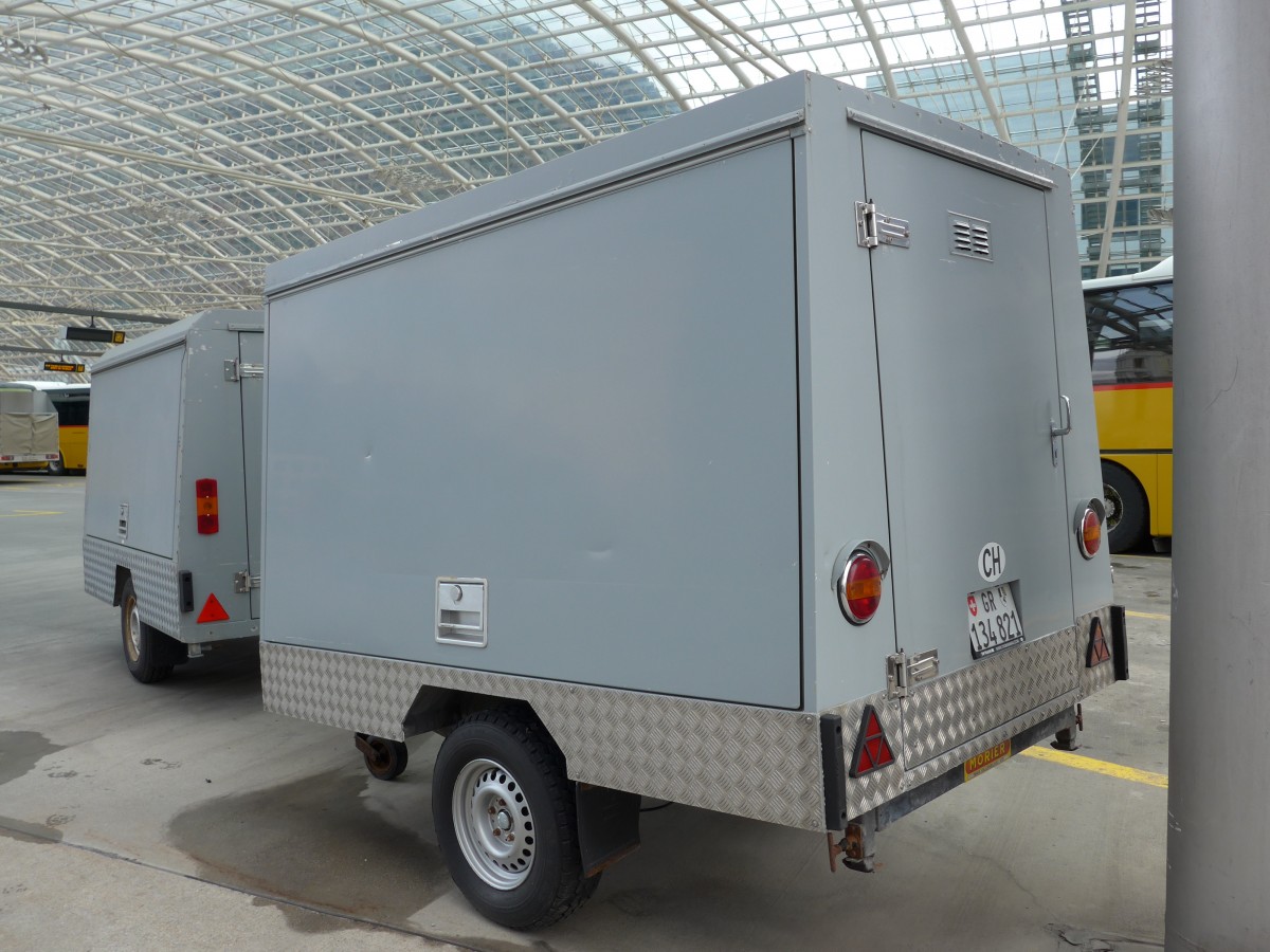 (149'166) - PostAuto Graub�nden - GR 134'821 - Morier Gep�ckanh�nger (ex P 31'112) am 1. M�rz 2014 in Chur, Postautostation