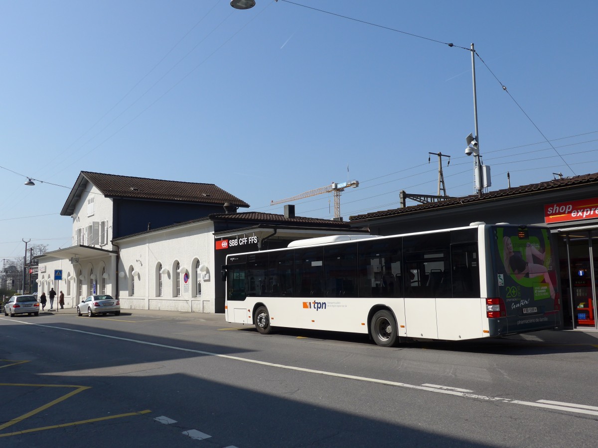 (149'236) - TPN Nyon - VD 1169 - MAN am 9. M�rz 2014 beim Bahnhof Nyon