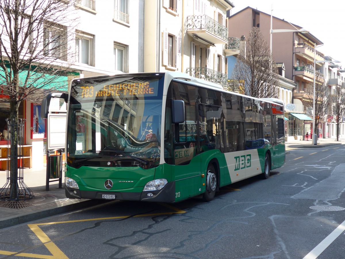(149'242) - MBC Morges - Nr. 313/VD 572'857 - Mercedes am 9. M�rz 2014 beim Bahnhof Morges