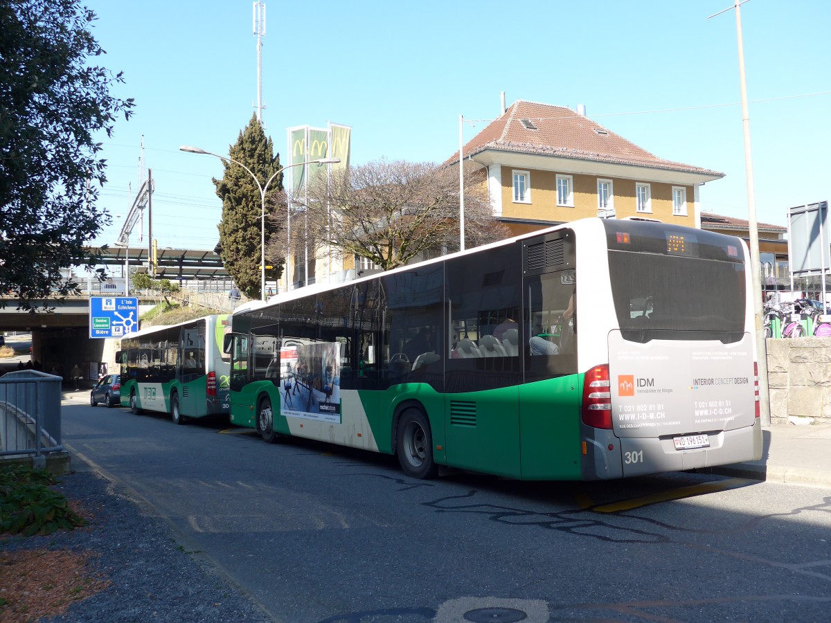 (149'245) - MBC Morges - Nr. 301/VD 196'151 - Mercedes am 9. M�rz 2014 beim Bahnhof Morges