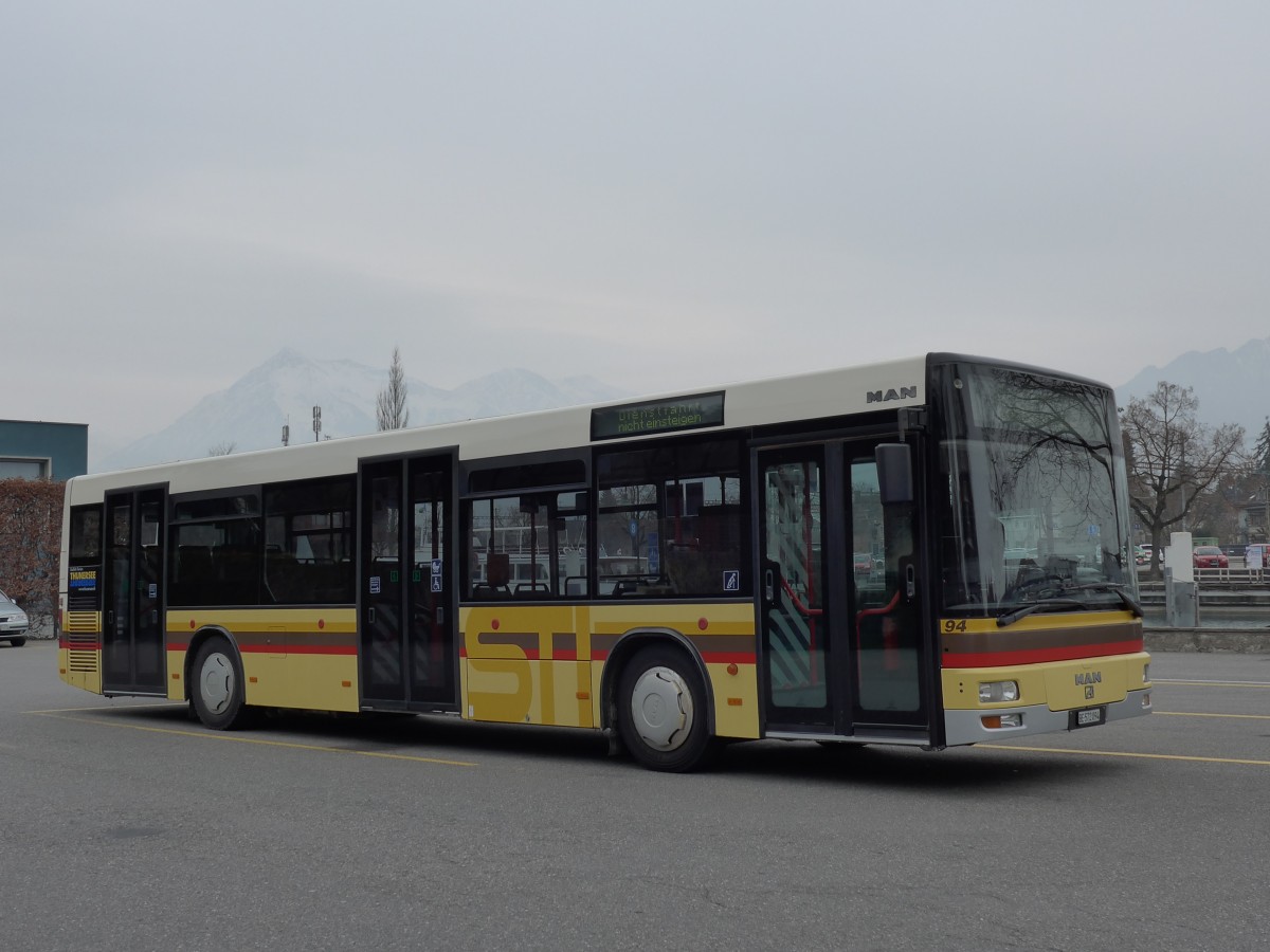 (149'349) - STI Thun - Nr. 94/BE 572'094 - MAN am 15. M�rz 2014 bei der Schiffl�ndte Thun