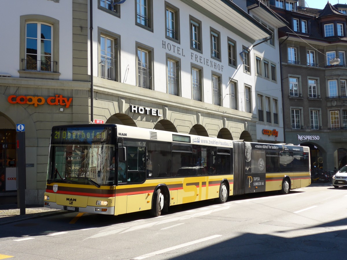 (149'358) - STI Thun - Nr. 90/BE 572'090 - MAN am 17. M�rz 2014 in Thun, Freienhof