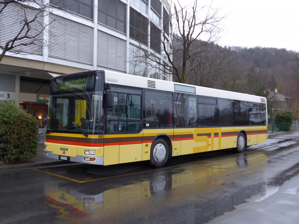(149'366) - STI Thun - Nr. 95/BE 572'095 - MAN am 22. M�rz 2014 bei der Schiffl�ndte Thun
