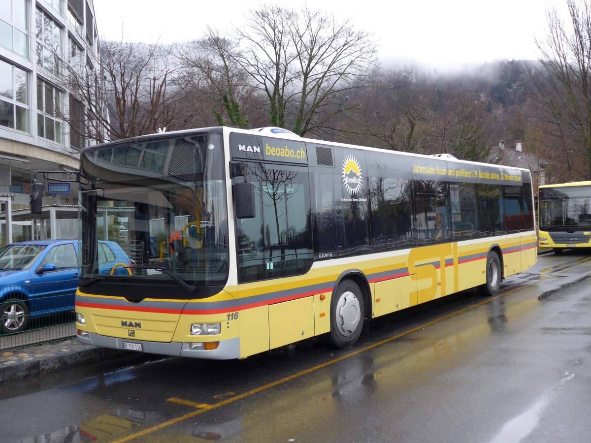 (149'385) - STI Thun - Nr. 116/BE 700'116 - MAN am 23. M�rz 2014 bei der Schiffl�ndte Thun