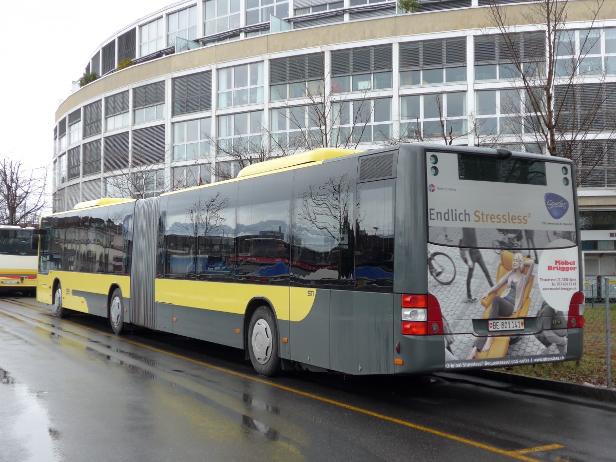 (149'388) - STI Thun - Nr. 141/BE 801'141 - MAN am 23. M�rz 2014 bei der Schiffl�ndte Thun